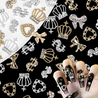 70PCS Y2K Nail Charms and Gems 3D Silver Star Butterfly Planet Cross Nail Charms  for Acrylic Nails Design Kawaii Nail Jewels