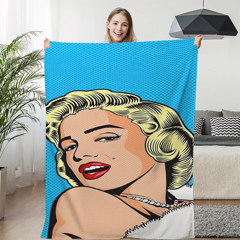 

Digital Print Pop Art Knee Blanket Sofa Winter Warm Bed Fleece Camping Custom Nap Flannel Fluffy Soft Blanket Microfiber Bedding