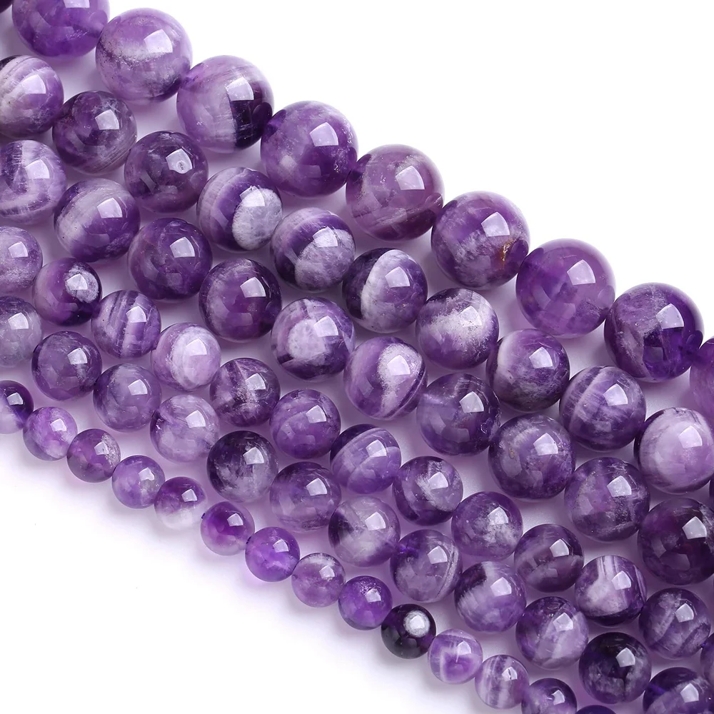 

Good Quality Amethysts Round Beads 4mm 6mm 8mm 10mm DIY Loose Natural Stone Beads Bracelet Necklace Making Strand 15" Wholesale