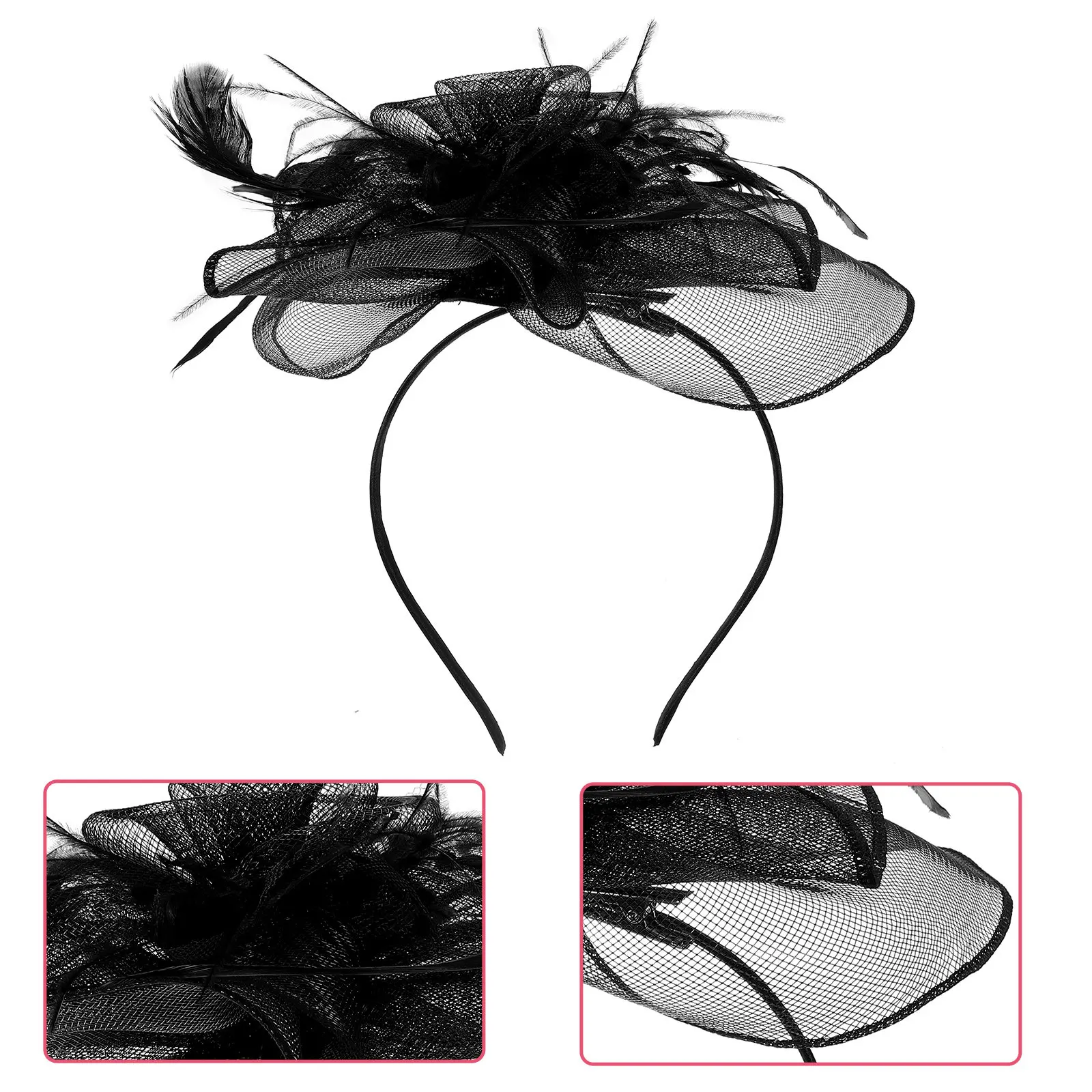 

Fascinator Headband Vintage Veil Hair Accessory Lightweight Net Mesh Plume Bride Wedding Hair Clip for Bridal Party Tea Event