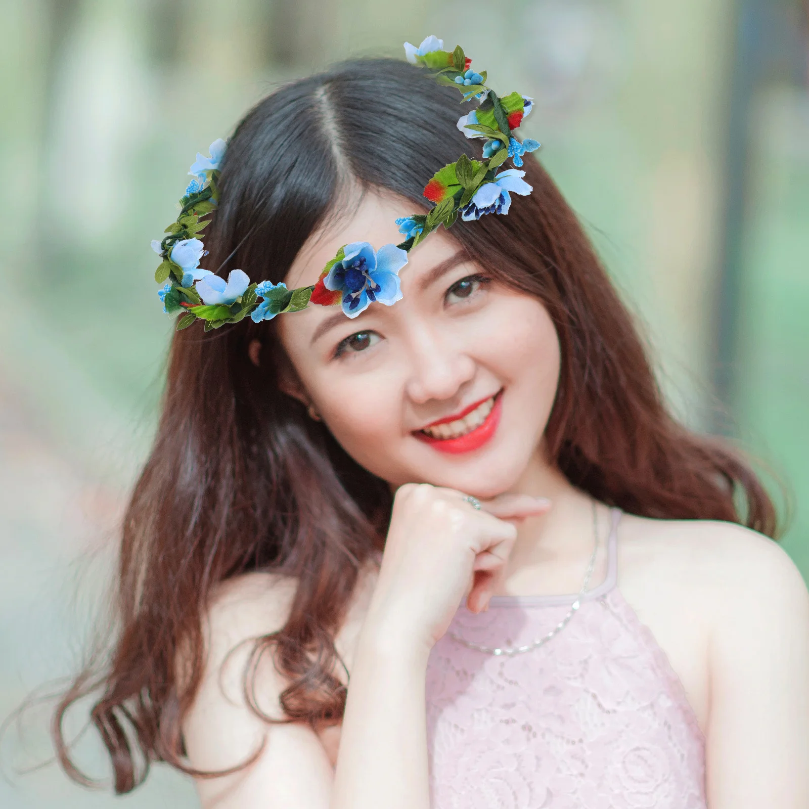 

6Pcs Bridal Hair Piece Floral Wreath Headband Elegant Crown for Wedding Party Birthday Halloween Travel Accessory