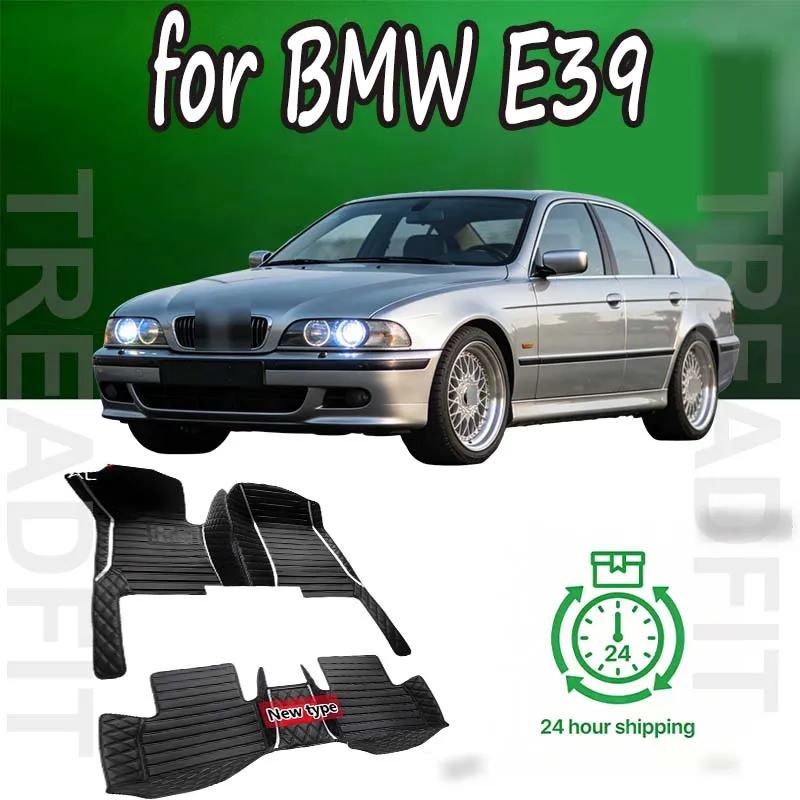 Custom Automotive Car Floor Mats For BMW E39 1996 1997 1998 1999 2000 2001 Auto Luxury Leather Men Women Car Mats Full Coverage