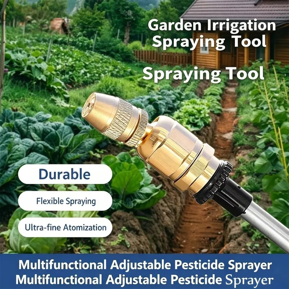Brass Brass Spray Nozzle High Pressure 360° Adjustable Atomizing Tip Corrosion Resistant Uniform Misting