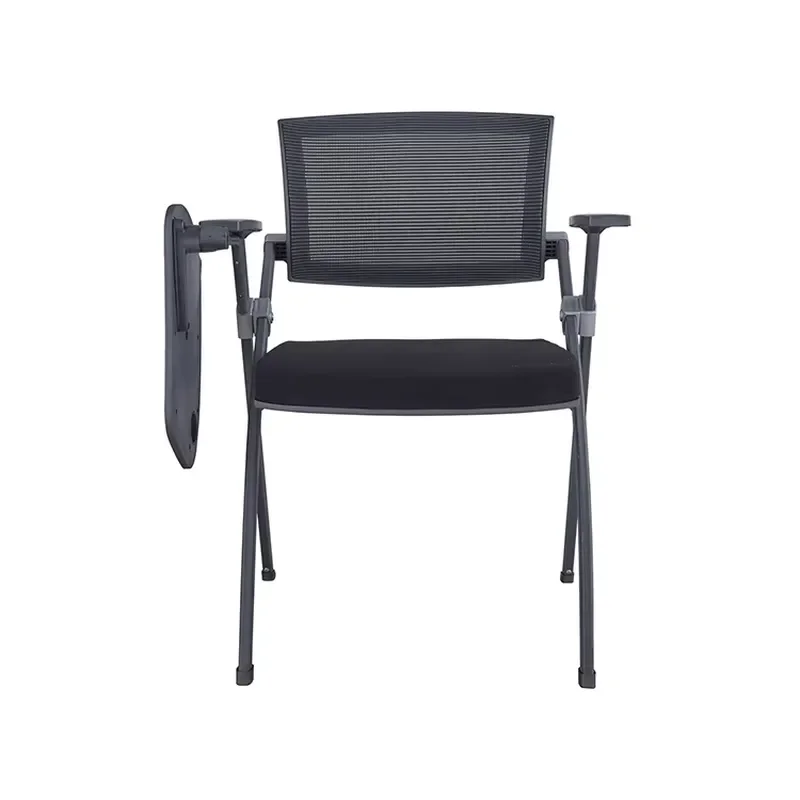Foldable Mid Back Training Chair with Writing Tablet Portable Student Desk Seat for Classroom Office Conference Room