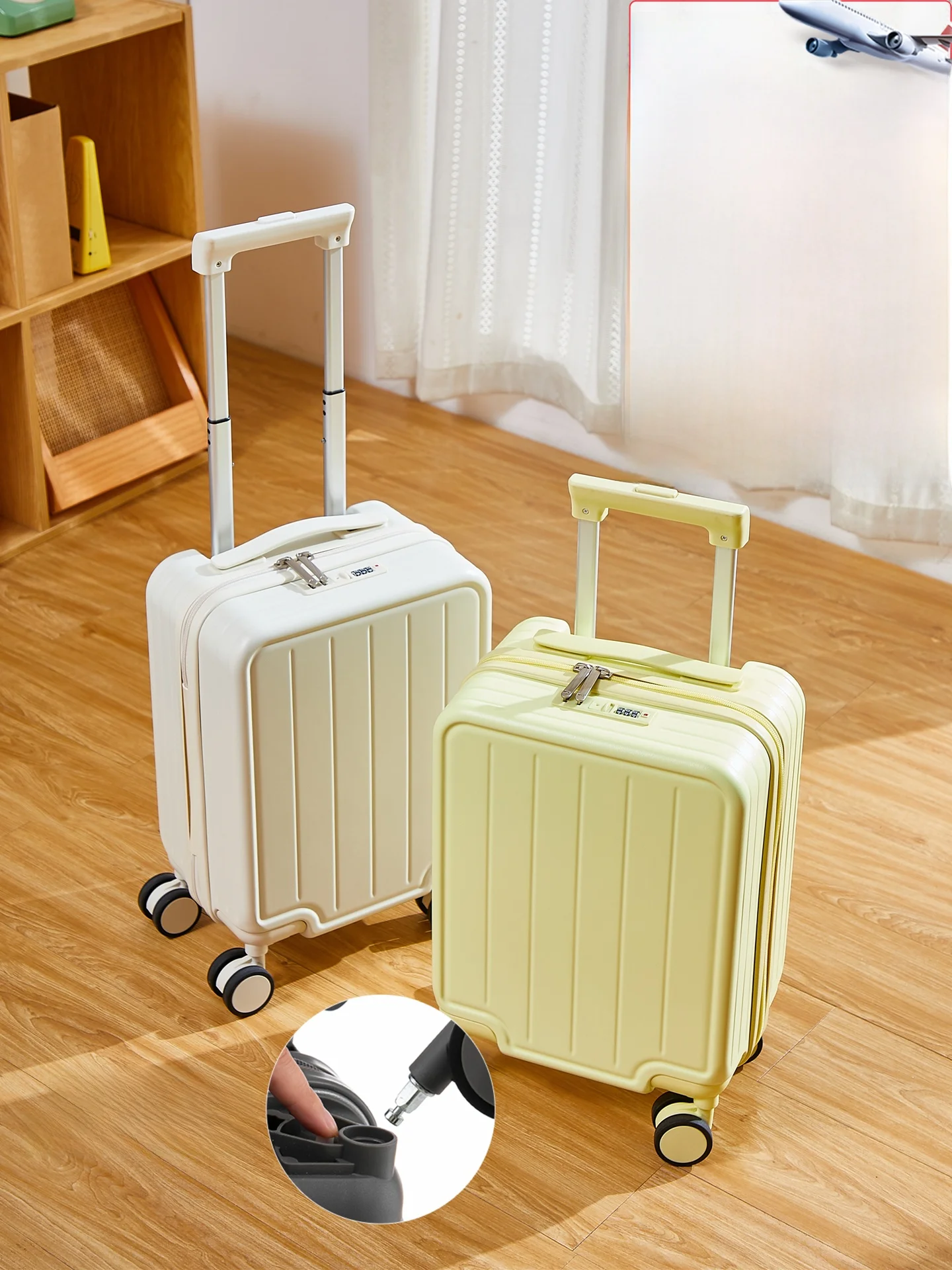 4 Polegada mala de mão feminina primavera outono leve pullman saco de viagem universal faionable com lo e rodas