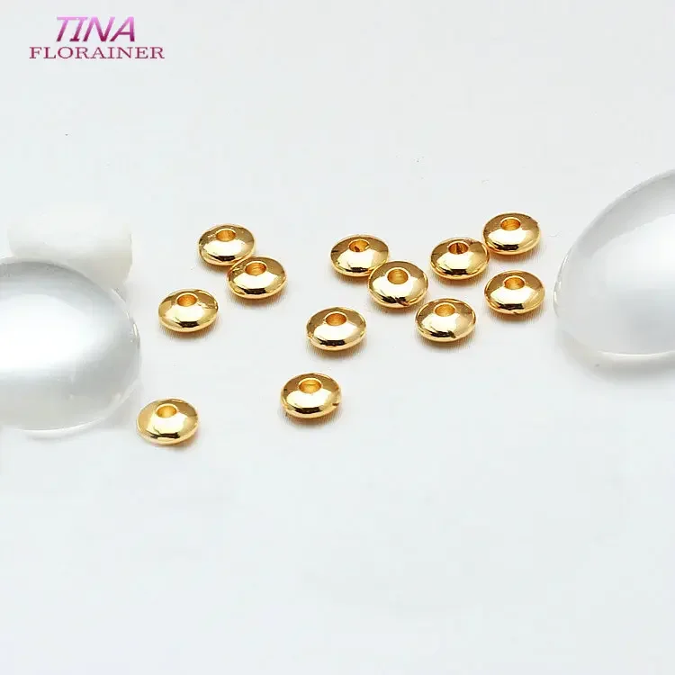 3mm 4mm 5mm 6mm 7mm 14K Gold Color Plated Brass Bracelet Wheel Spacer Beads High Quality Diy Jewelry Accessories