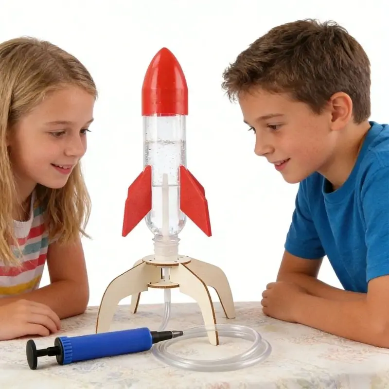 DIY Water Splash Rocket Sprinkler Toy Water Rocket Launcher Science Kit Outdoor Water Play Educational STEM Backyard Activity