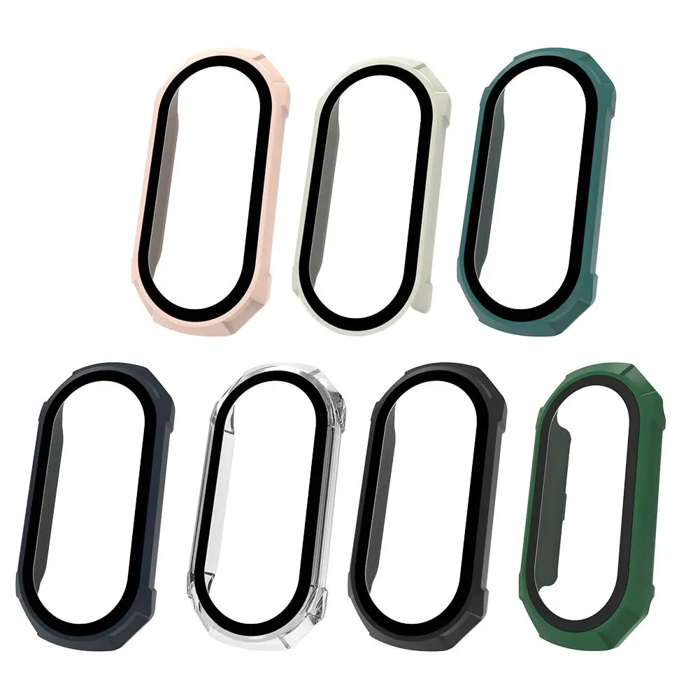 Casing & Kaca Tempered untuk Xiaomi Smart Band 10 Casing Pelindung Serba Guna dengan Pelindung Layar Anti Noda Tahan Gores C7S3