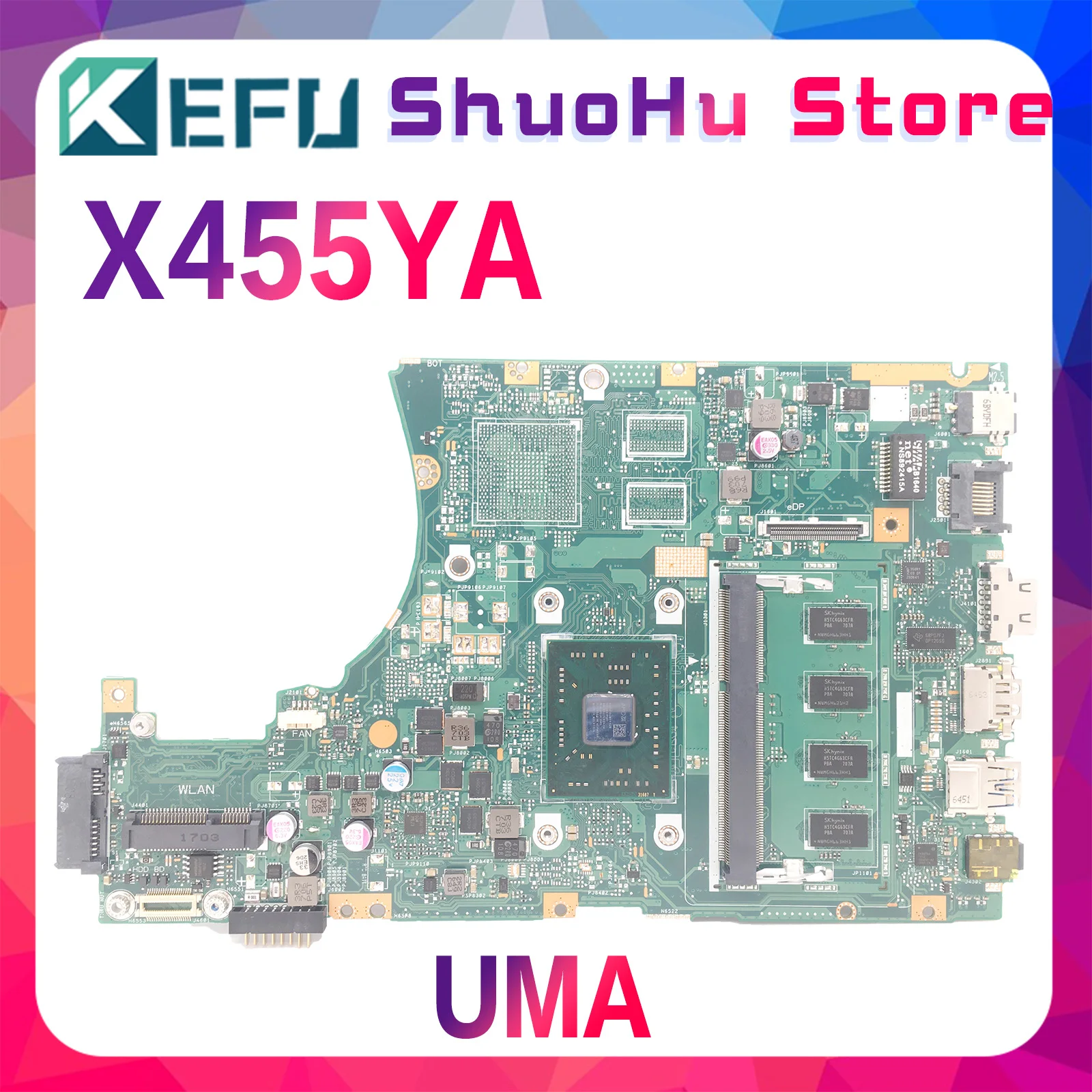 KEFU Notebook K455Y Mainboard For ASUS X455YI R454Y R455Y X455Y X455YA F455Y A455Y Laptop Motherboard AMD CPU 4GB-RAM UMA