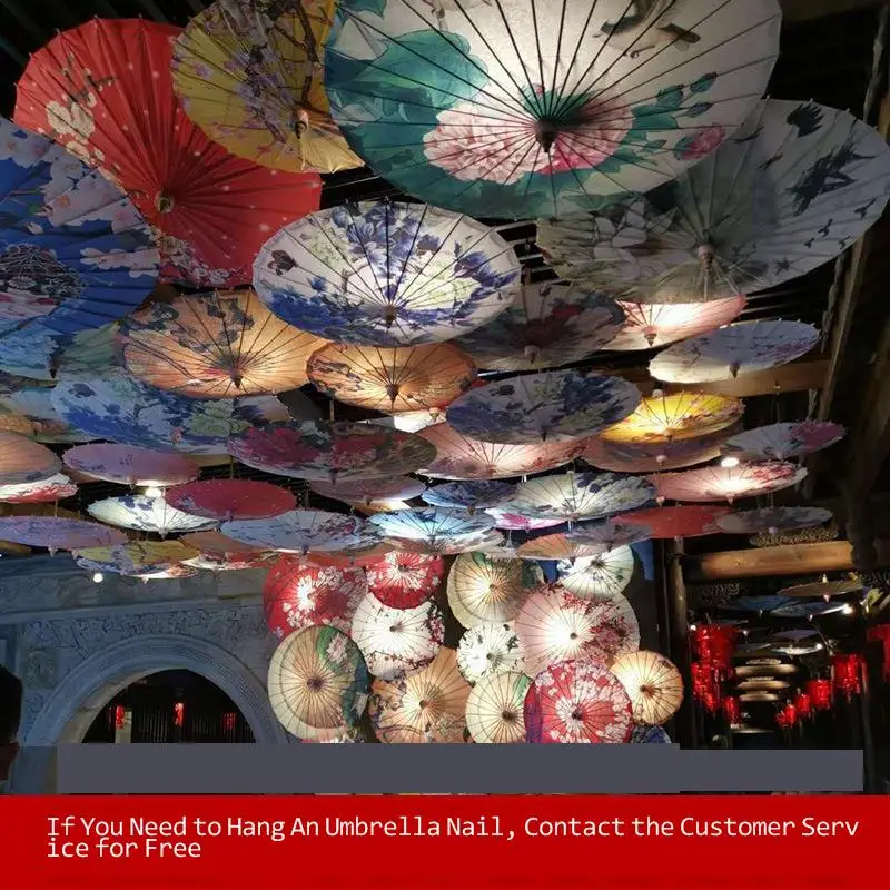 82CM Oil Paper Umbrella Ceiling Decorative Umbrella Women\'s Dance Hanfu Chinese Style Silk Umbrella ombrelle japonaise Tassels