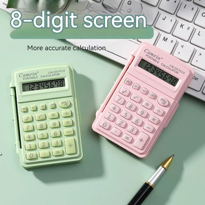 328plus Mini Science Calculator Morandi Color Simplicity Students Exam Usage Office Portable Calculator 8-Digit Led Flip Counter