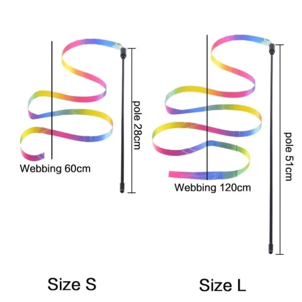 Interactive Cat Rainbow Wand Toy Colorful Teaser String for Cats and Kittens Entertainment Fun Cat Toy