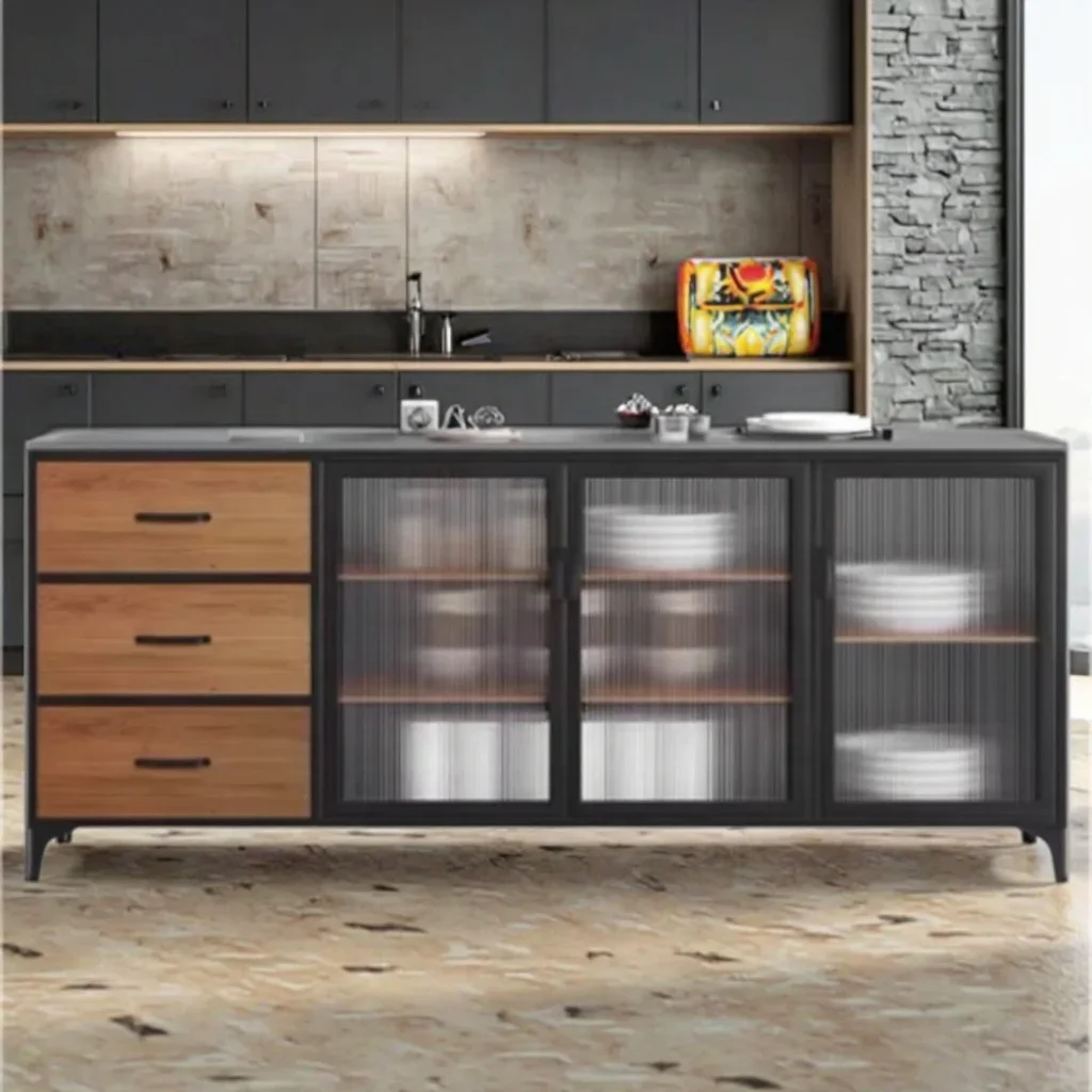 Wall integrated high sideboard with tea function for workshop