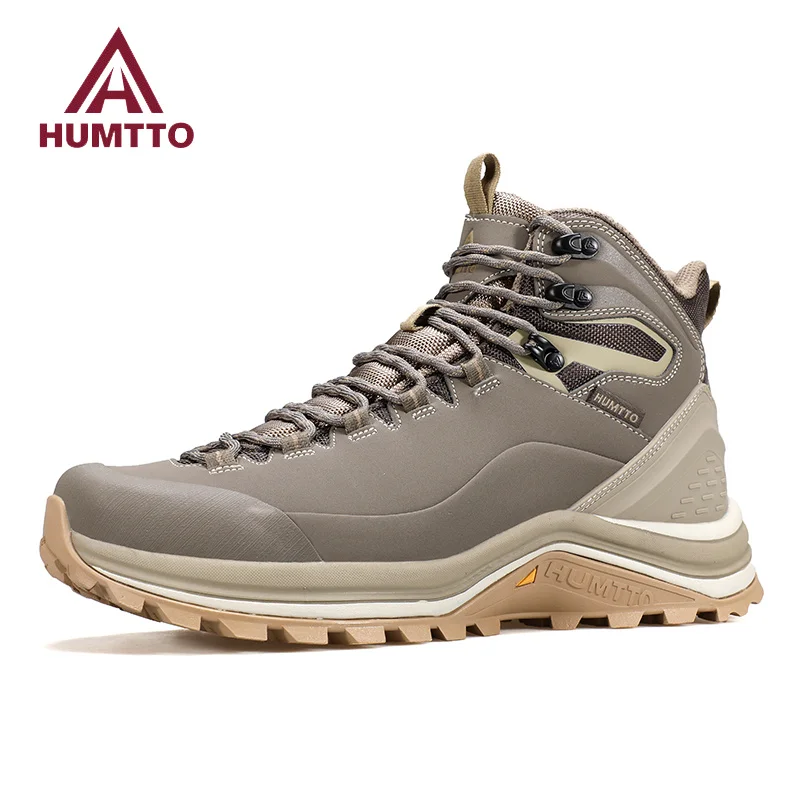 HUMTTO Non-slip Hiking Shoes Genuine Leather Outdoor Men's Sports Shoes Winter Safety Sneakers for Men Breathable Trekking Boots