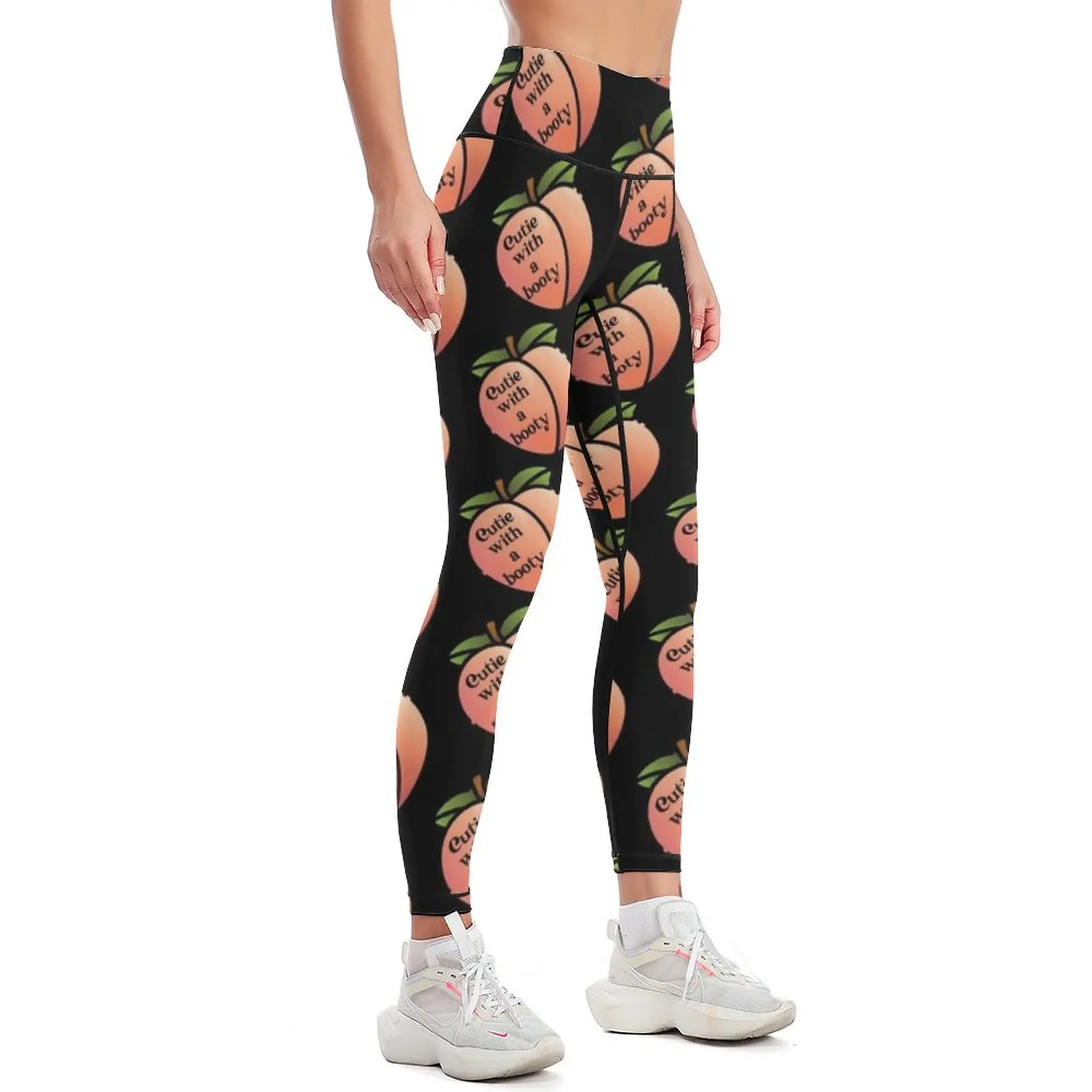 cutie with a booty peach Leggings Women's high waist Training pants Sweatpants Womens Leggings