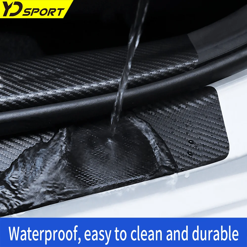 Car Door Threshold Scuff Plate Carbon Fiber Sill Protector Sticker For Toyota YARIS Trunk Bumper Decal Strips Auto Accessories