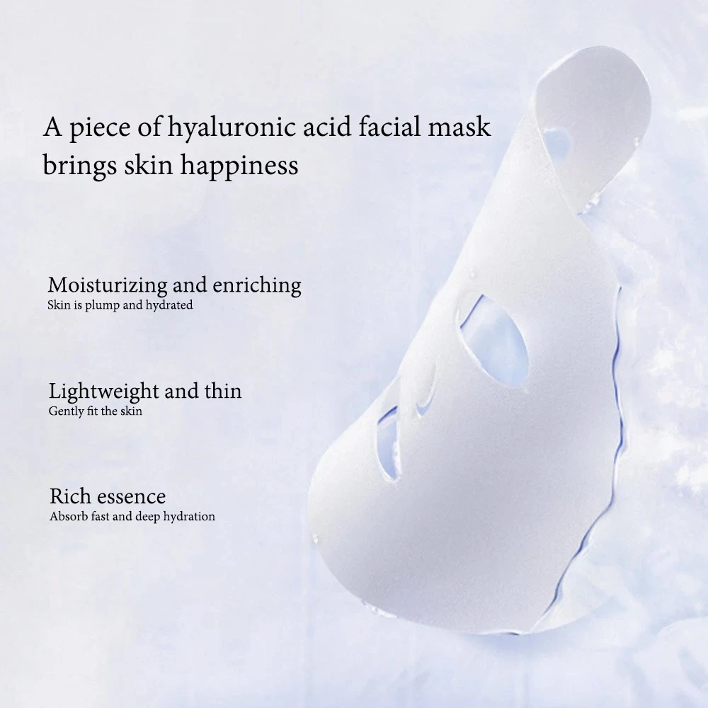 10pcs Hyaluronic Acid Face Mask Moisturizing Hydrating Anti-wrinkle Anti-aging Facial Masks Face Sheet Mask Korean Skin Care