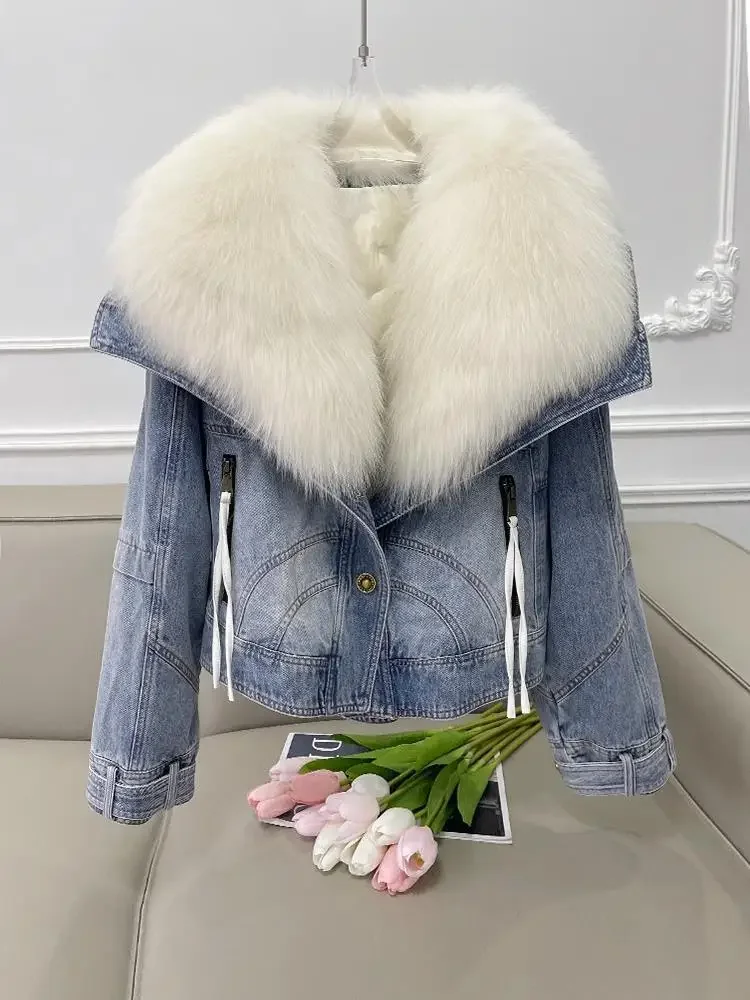 Winter New Women's Fake Fur Jacket Warm Commuting Fashion Down Cotton Jacket