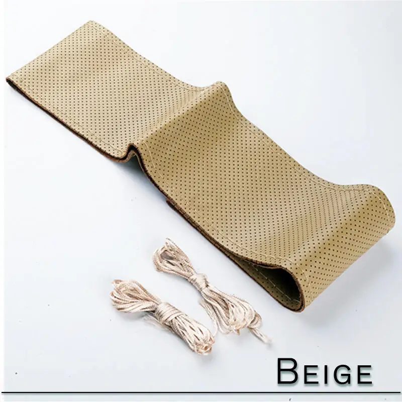 38 cm 15 zoll Auto Lenkrad Geflecht Abdeckung Künstliche leder Nadeln Und Faden Weiche Nicht-slip Auto Innen zubehör Kits
