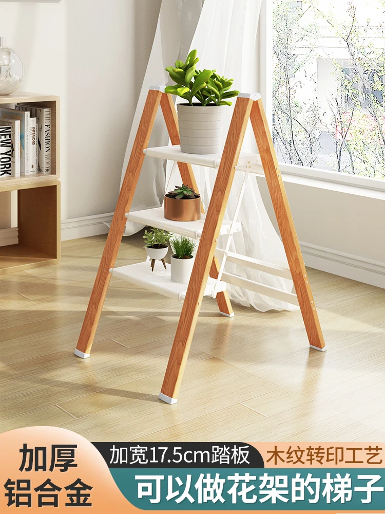 

Ladder Household Multifunctional Indoor Folding Ladder Telescopic Thickened Aluminum Alloy Herringbone Ladder Three or Four Step