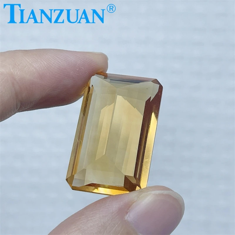 39.57ct Natural Citrine Golden Yellow Color Octagonal Shape Brilliant Cut Loose Gem Stone with GRC Certified