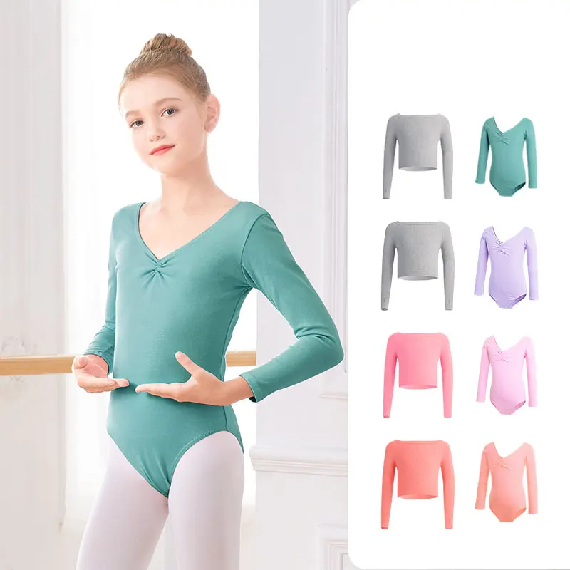 Ballet Leotards Kids Gymnastics Leotard Girls Dance Bodysuit Dancewear Dance Costumes Toddler Cotton Dance Leotard Short Sleeves