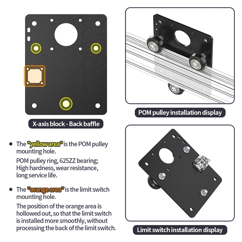 مجموعة لوح التزلج المتحركة AT13 X لأجزاء آلة النقش بالليزر ذاتية الصنع-كون مناسبة لملف الألومنيوم على شكل حرف V #2
