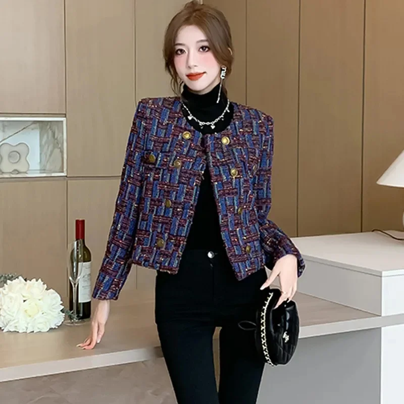 

Tweed Small Fragrance Jacket Women's 2024Spring Autumn New Coat Temperament French Outcoat High-Quality Overwear Ladies Tide Top