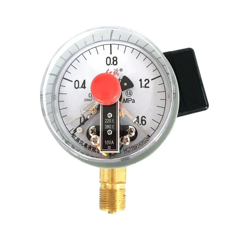 電気接点圧力計、高精度真ちゅうコネクタ、油圧および空気圧測定、yx10010va