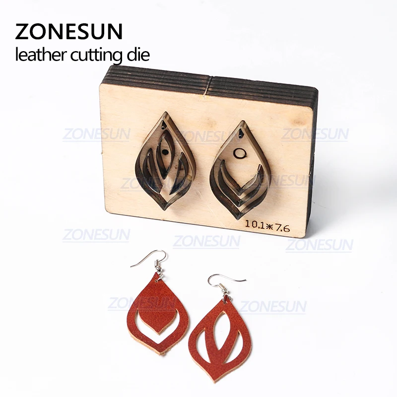 ZONESUN T10 Custom Cut Out Leather Earring Cutting Die Steel Rule Die Leather Tools For Die Cutting Machine Press