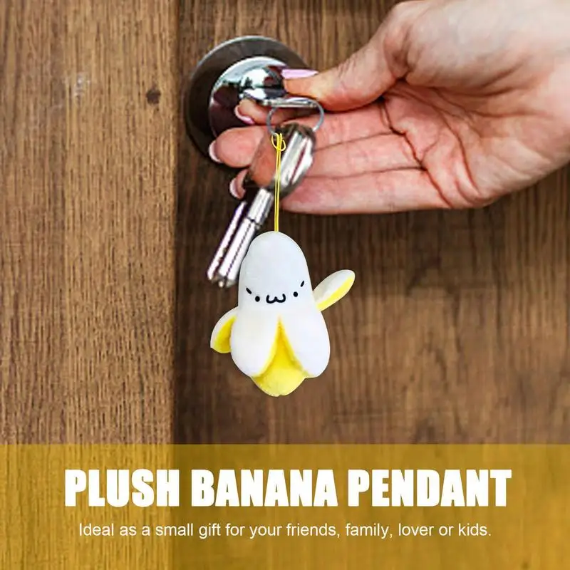 Plush Banana Keychain Cute And Fashionable Bag Pendant Keyring Stuffed Banana Doll For Party Decorations Wallet Backpack