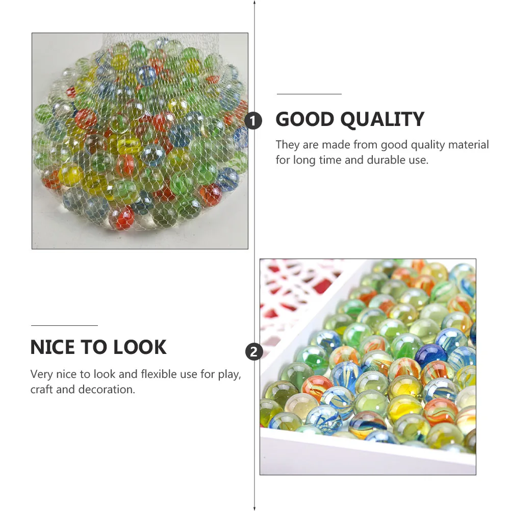 100 Pcs Colored Marbles Glass Ball Toys Decoration Vase Fish Tank Child Unique Long Lasting Play Craft Outdoor Toy