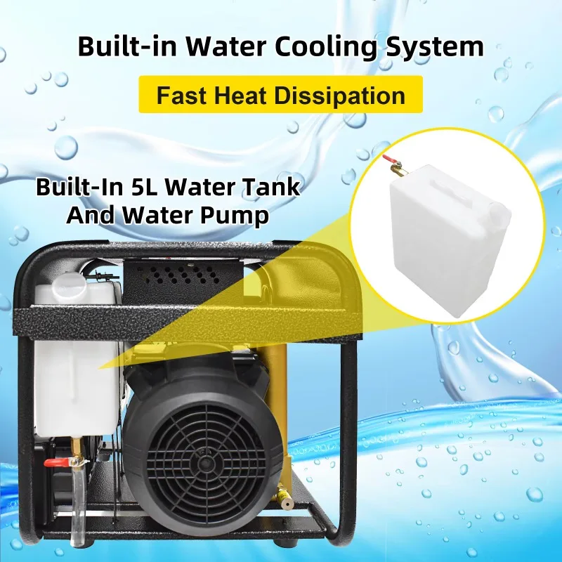

High Pressure 30mpa/4500psi/300bar Auto Purge Stop 110V 220V Double-Cylinder Snorkeling Scuba Diving PCP Air Compressor
