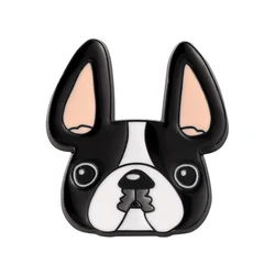 Black and White Dog Brooch  French Bulldog for Pocket Pin Jacket Backpack Cute Animal Jewelry Gifts