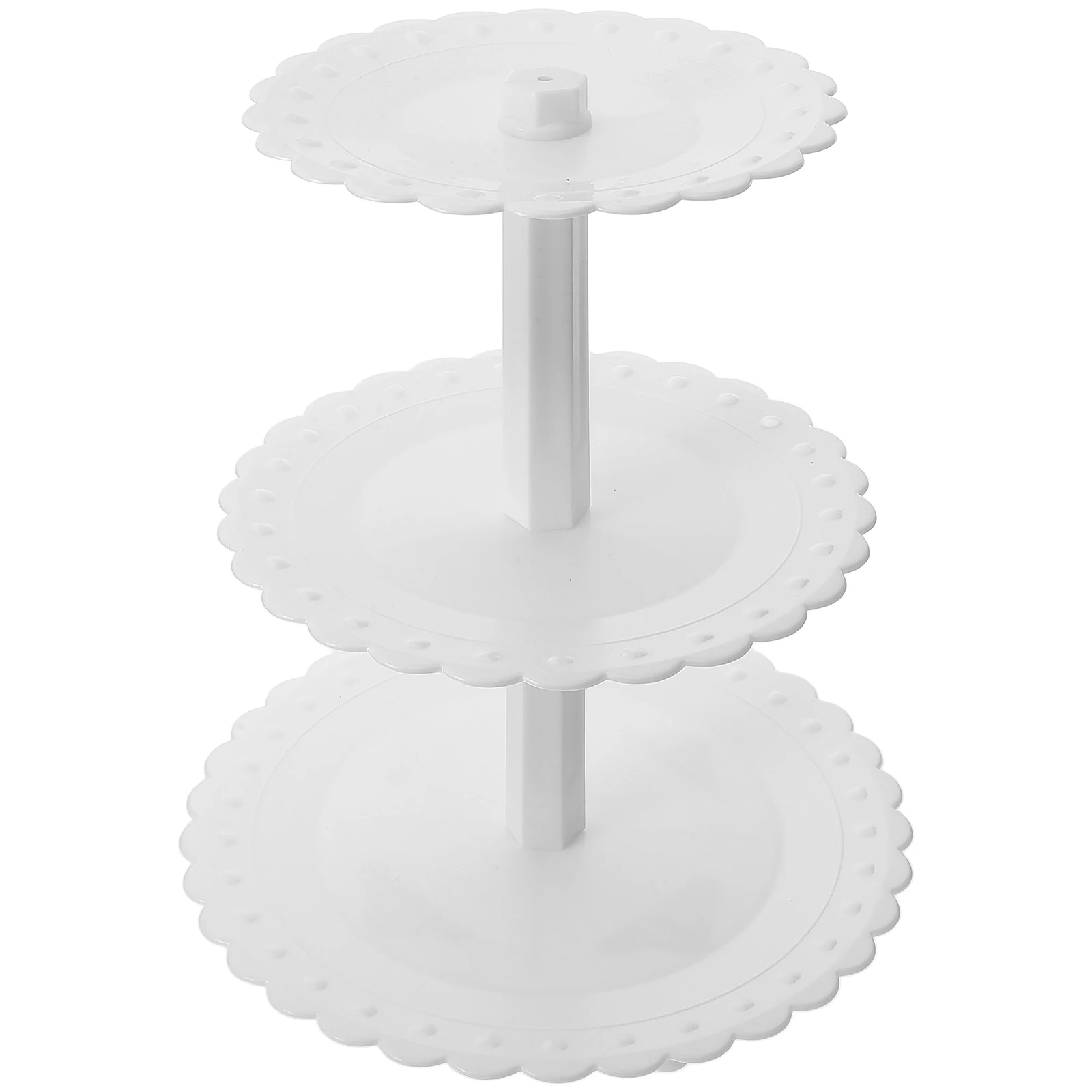 

Three Tier Cake Stand White Plastic Dessert Display Rack for Wedding Multi Function Cupcake Holder Storage