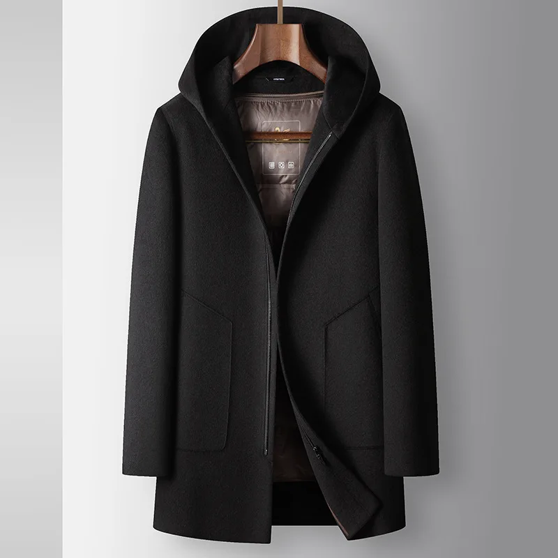 Men Coat Autumn Winter Business Handmade Wool Warm Casual Coat