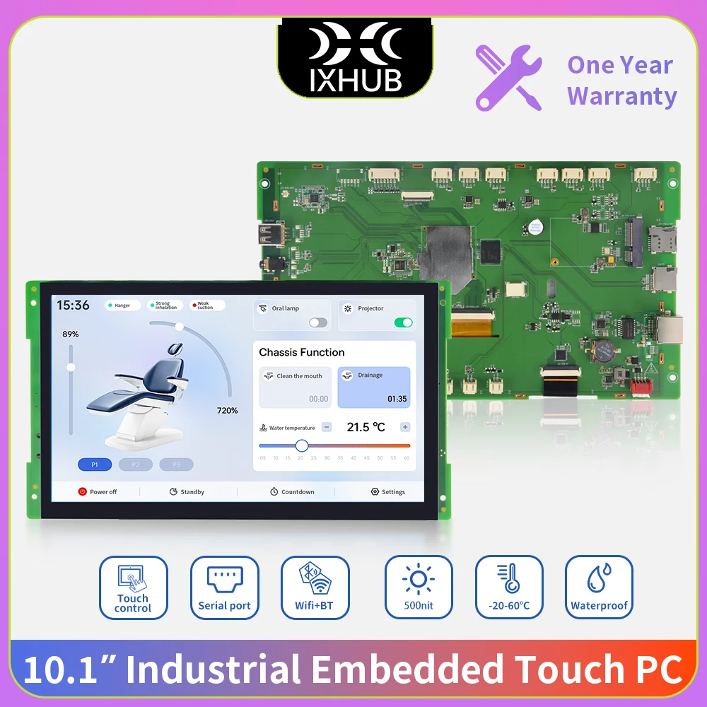 2026 IXHUB HMI Intelligent Display IPS Panel 500 Brightness Embedded System PLC Communication Alarm Sampling Micro Command Etc