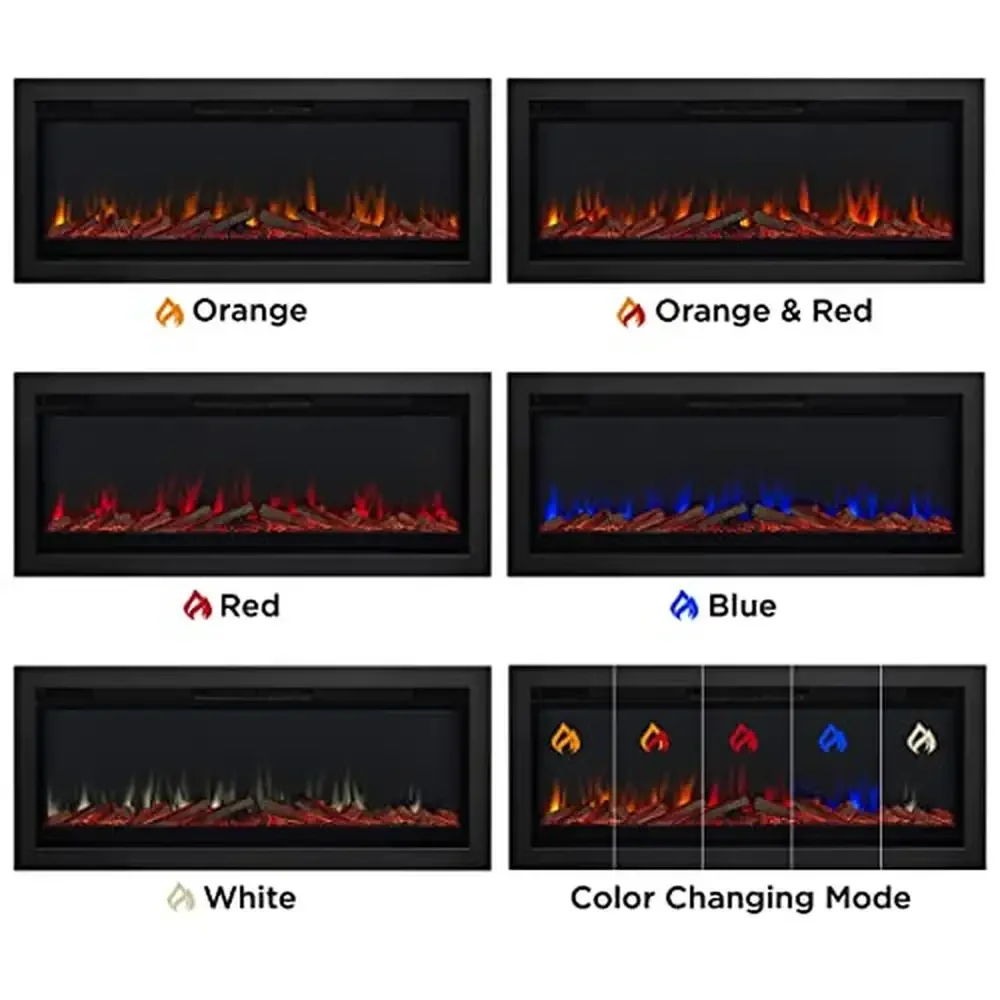 Electric Fireplace Insert with Remote Control Multiple Heat Settings and Timer Rooms up to 1,000 sq ft