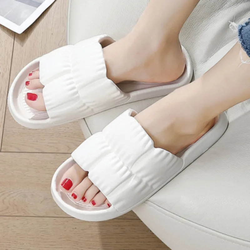 

Thick-soled Wear-resistant Home Slippers, Unisex EVA Breathable Sandals, Bathroom Bath Non-slip One-word Slippers