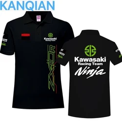 New all-match motorcycle heavy machine riding POLO shirt men's summer outdoor riding Kawasakis pure cotton short-sleeved T-shirt