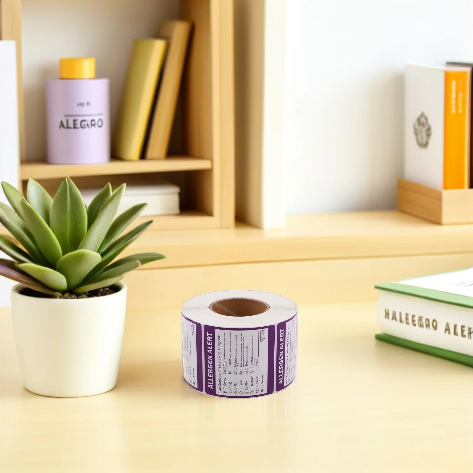 

2 Rolls 2 Inch Allergen Warning Label Stickers Food Allergy Information Labels for Bakeries Restaurants Retail Allergen Safety