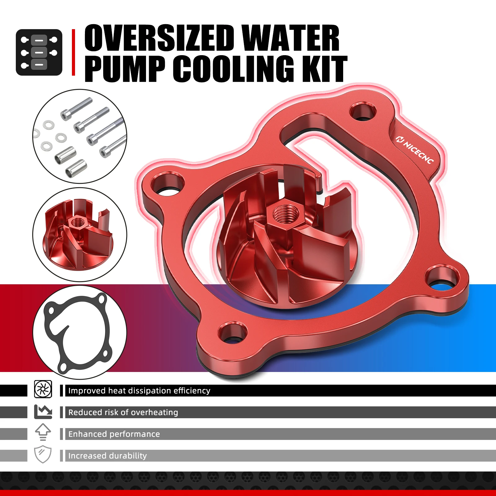 NICECNC ل 2025 هوندا CRF250 CRF250R CRF250RX CRF250RWE CRF 250 R RX RWE 2018-2025 دراجة نارية مضخة مياه المكره برودة فاصل