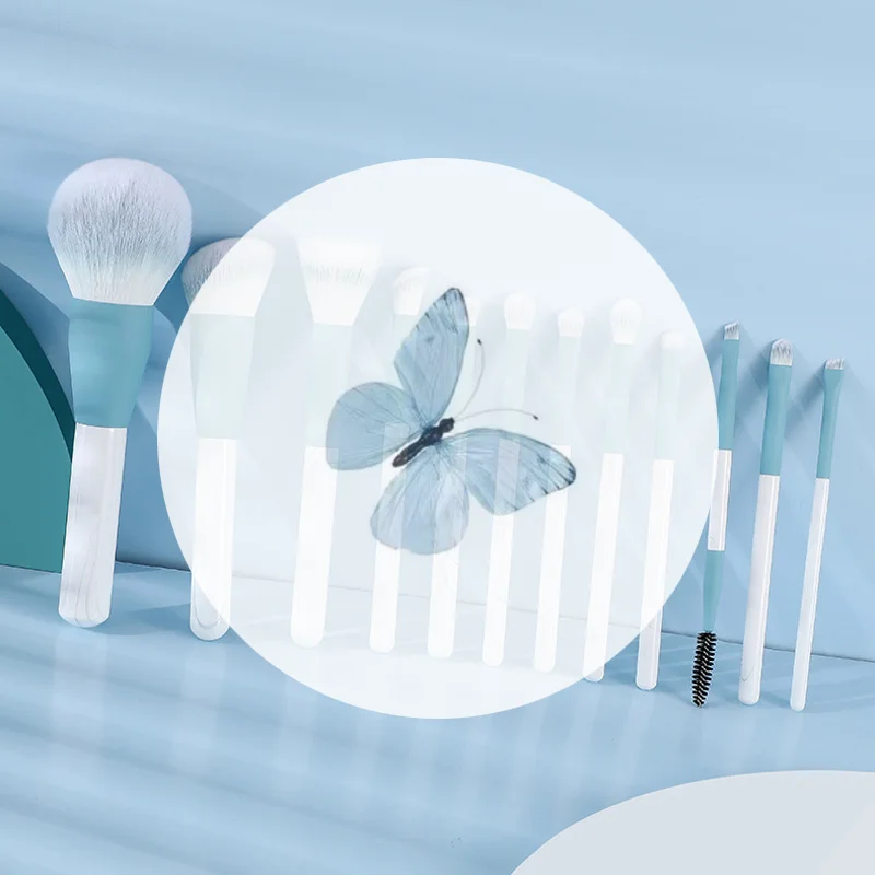 12 pçs conjunto de pincéis de maquiagem ultra macio em pó ferramentas de maquiagem ponto iniciante blush escova corretivo faca borda delineador brus