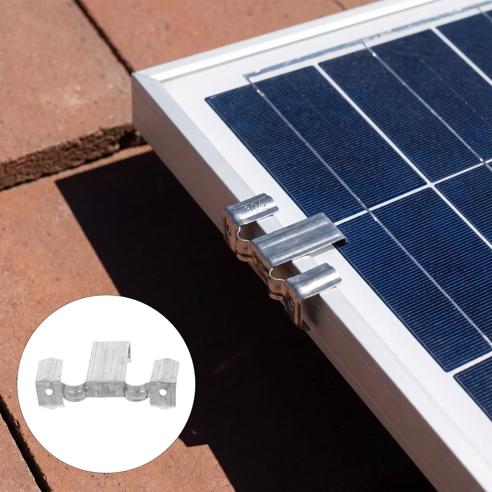 50Pcs Solar Panel Drain Clip Stainless Steel Drainage Buckle Easy Install Rainwater Sediment Guide 3.3cm