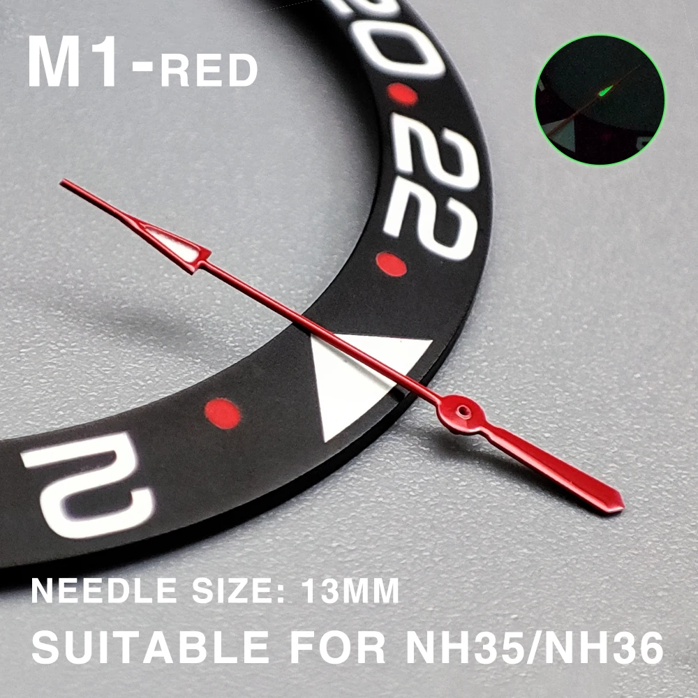 NH35 Watch Needle Green Luminous Needle Watch Accessories for NH35/NH36/4R Movement Spare Parts Replacement Pointers