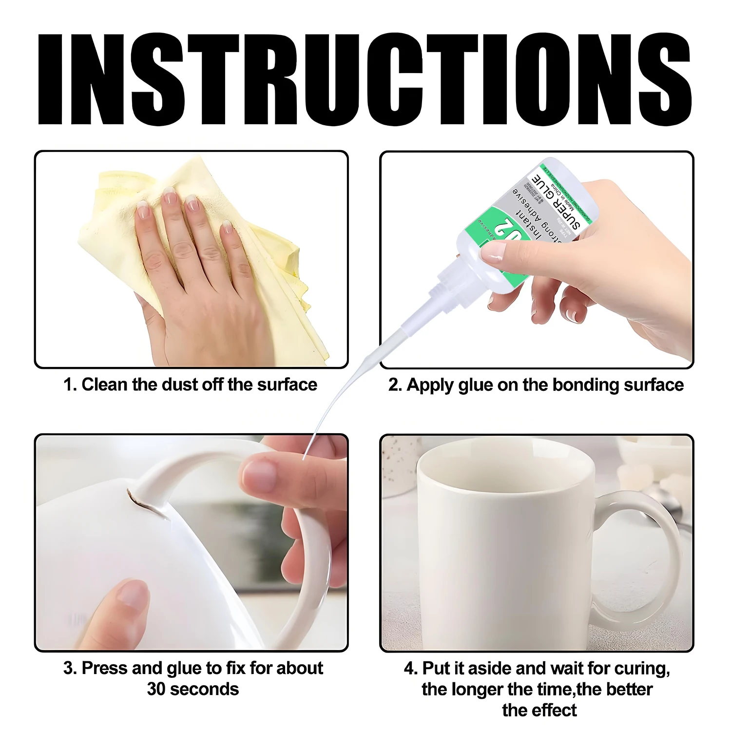 1.76 أونصة 502 غراء فائق القوة متعدد الأغراض سريع الجفاف لاصق سيانو أكريليت لاصق سريع فوري مطاط خشب زجاج أقوى من جميع أنواع الغراء 1-3 قطع. #2