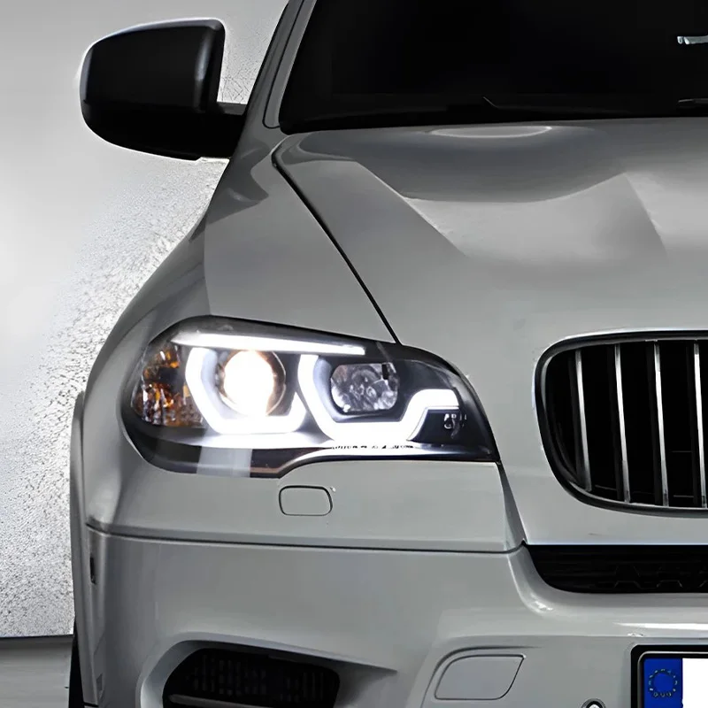 For BMW X5 E70 2007-2013 Auto LED Projector Lens Headlight Assembly Plug And Play Flashing Turn Signal DRL Upgrade Car Mod Parts