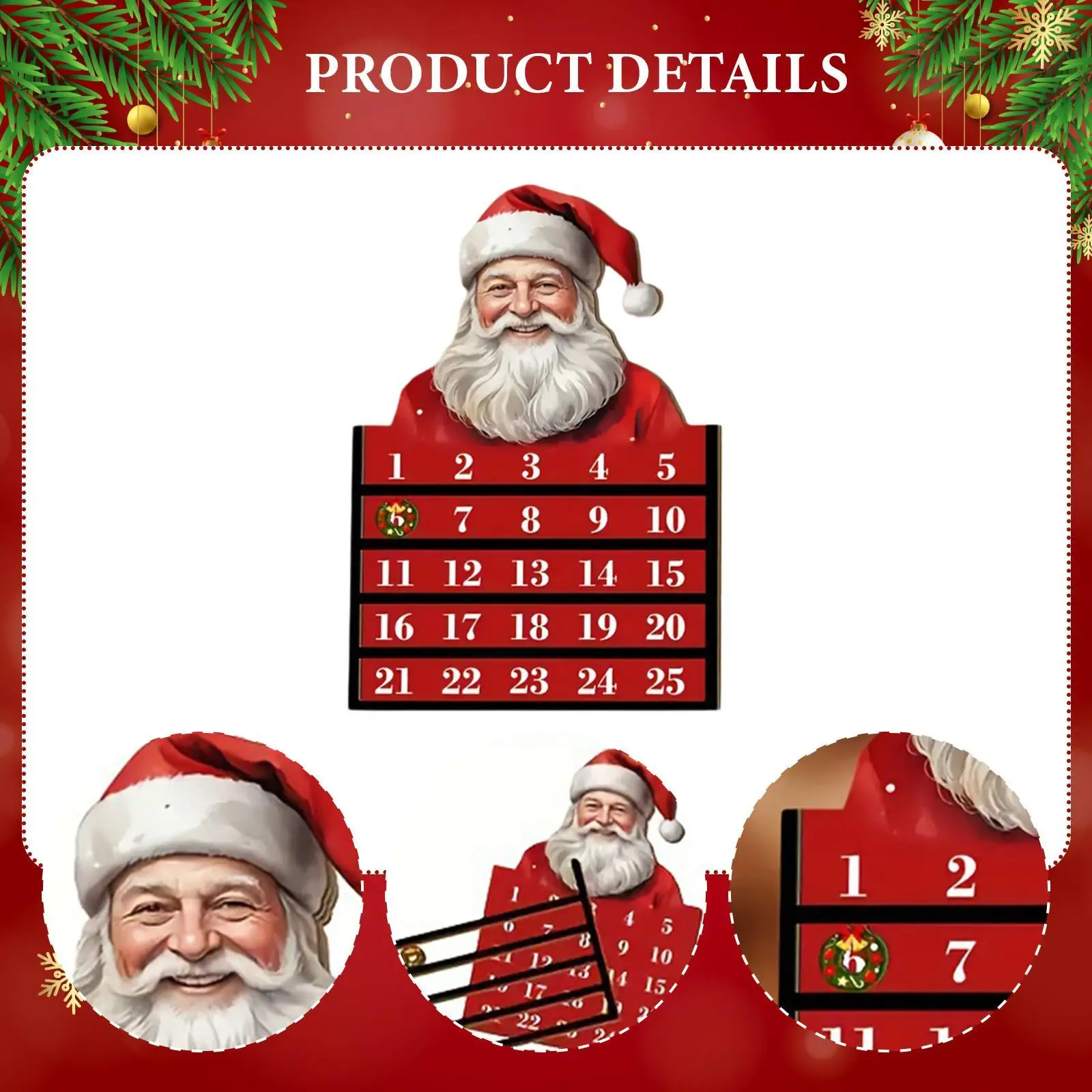 تقويم قدوم عيد الميلاد 2025 تقويم عيد الميلاد جدار ديكور المدرسة الخشبية #5