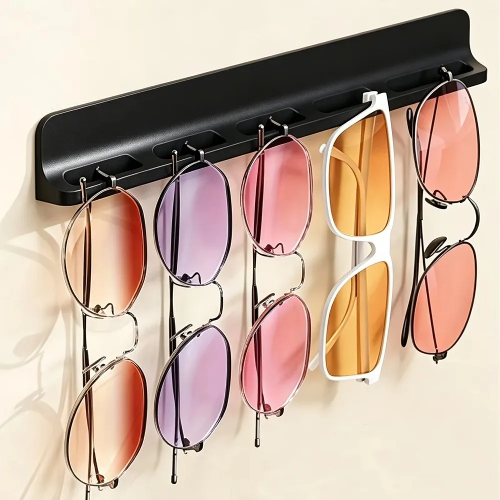 Silicone Sunglasses Storage Rack Wall Mounted Self-Adhesive Eyeglasses Wall Holder Multi-Slot Minimalist Style