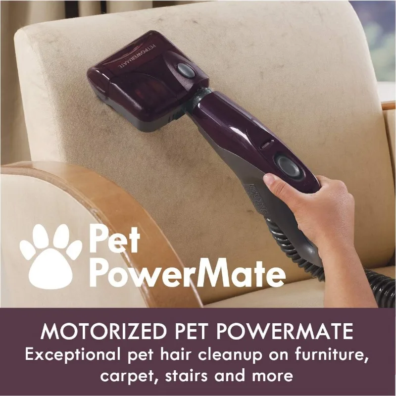 Friendly Lightweight Bagless Compact Canister Vacuum with Pet Powermate, HEPA, Extended Telescoping Wand, Retractable